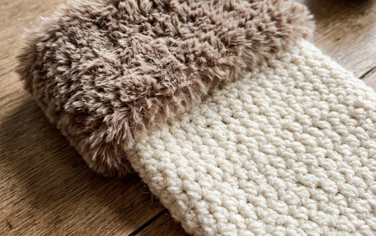 Diamonds & Fur Christmas Stocking - Free Crochet Pattern