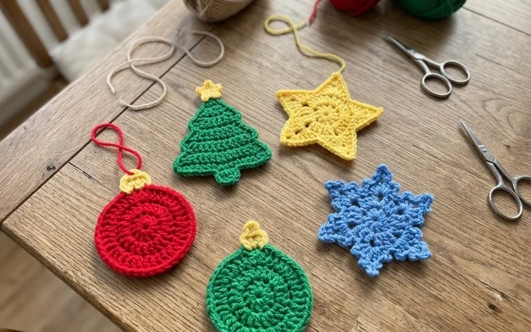 Easy Crochet Ornament Applique Free Pattern with Video