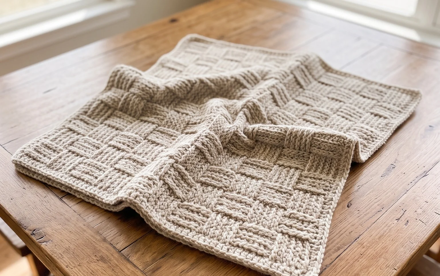 Easy Crochet Mini Basketweave Blanket Free Pattern