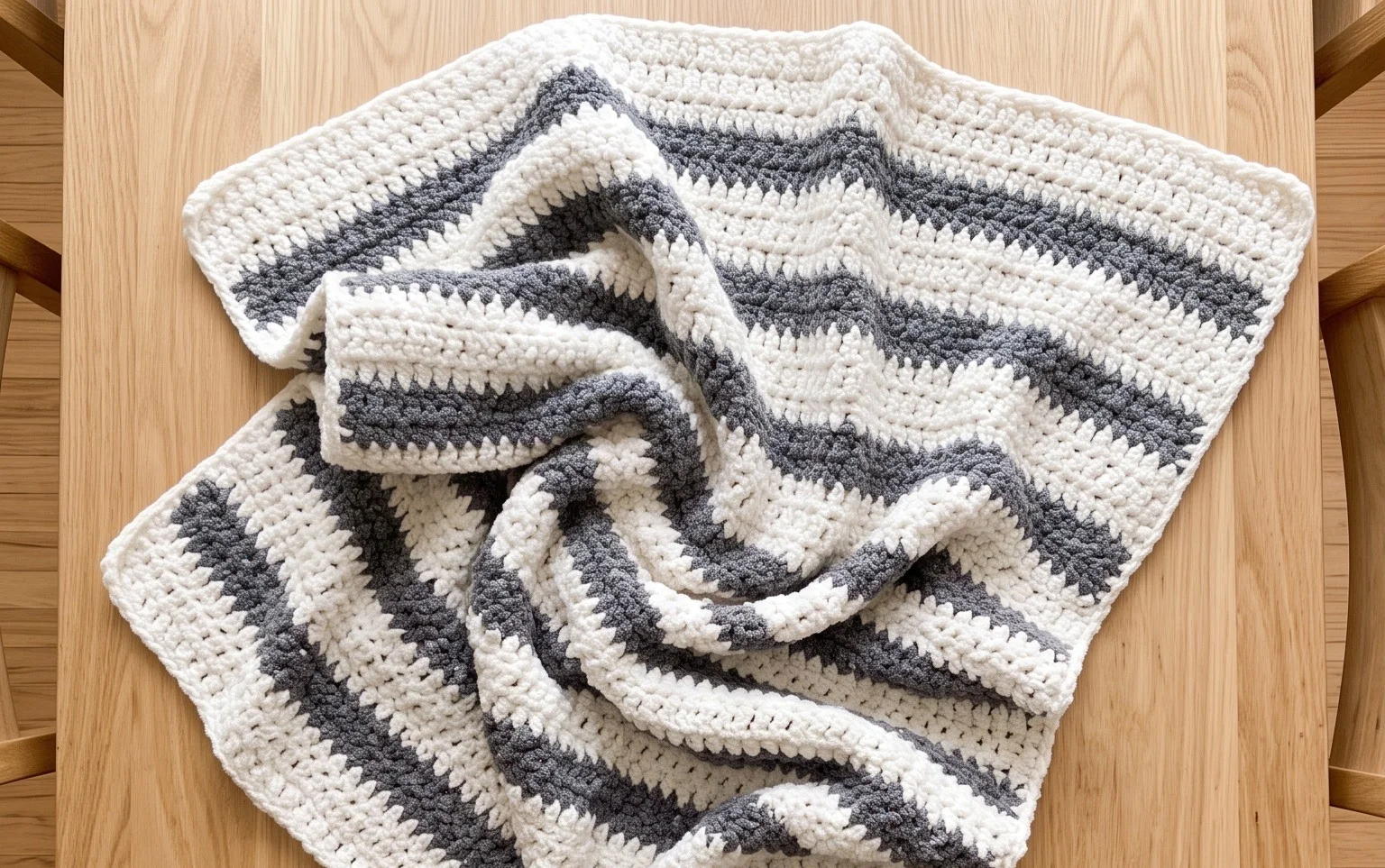 Easy Pin Stripe Crochet Blanket: Free Step-by-Step Pattern