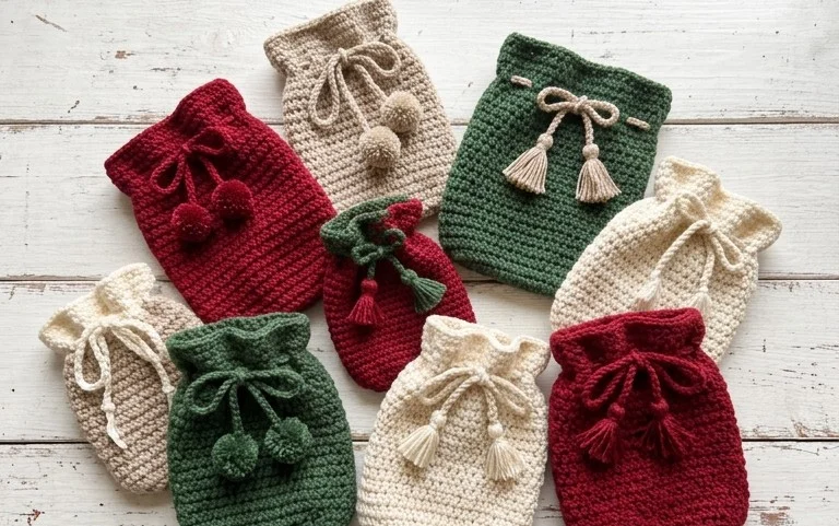 12 Easy Christmas Gift Sack Free Patterns to Crochet